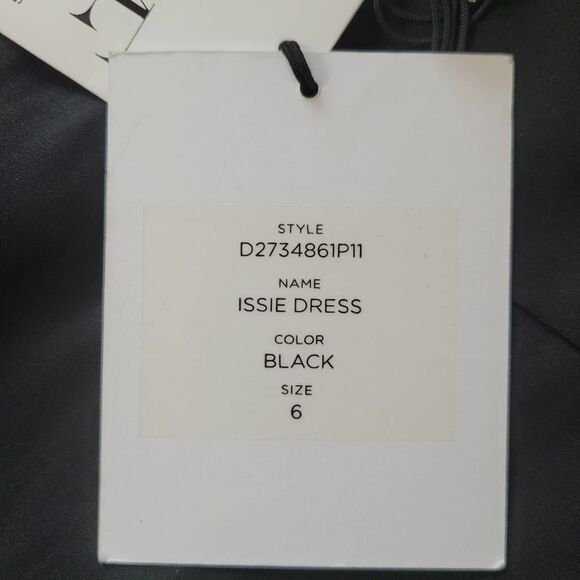 NWT Diane Von Furstenberg Issie Silk Draping Dress Sz 6 Black Satin Drop Waist - Picture 5 of 10